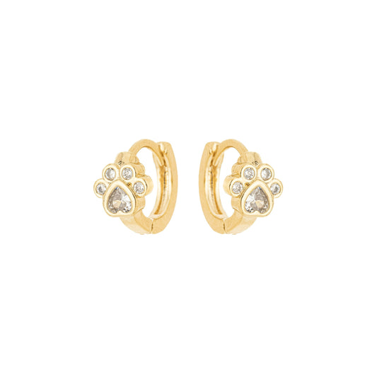 Argola articulada com pata de zircônia banhada a ouro 18k - Biju & Cia.