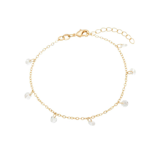 Pulseira com zircônias banhada a ouro 18k