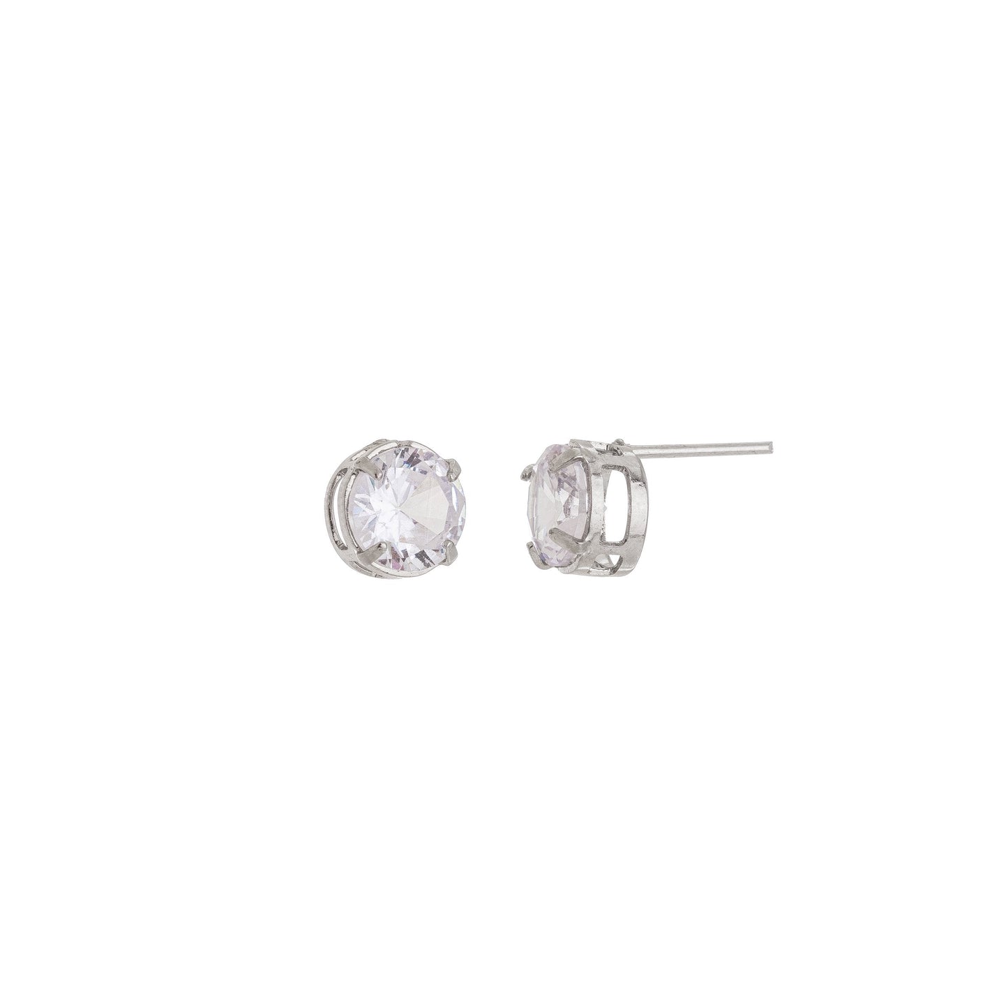 Brinco de zircônia de 8mm em aço inox - Biju & Cia.