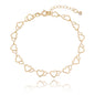 Pulseira com corações banhada a ouro 18k - Biju & Cia.