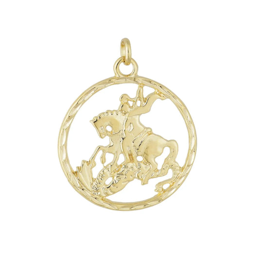 Pingente de São Jorge banhado a ouro 18k - Biju & Cia.