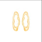 Brinco oval ondulado banhado a ouro 18k - Biju & Cia.
