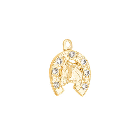 Pingente ferradura com cavalo banhado a ouro 18k - Biju & Cia.