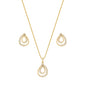 Conjunto gota com zircônias banhado a ouro 18k