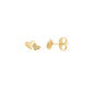 Brinco de 2 corações com zircônia banhado a ouro 18k - Biju & Cia.