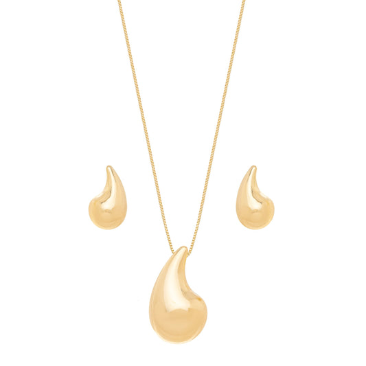 Conjunto de gota banhado a ouro 18k - Biju & Cia.