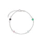Pulseira com pedras coloridas em aço inox - Biju & Cia.