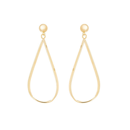 Brinco de fio em formato de gota banhado a ouro 18k