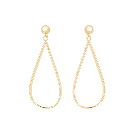 Brinco de fio em formato de gota banhado a ouro 18k