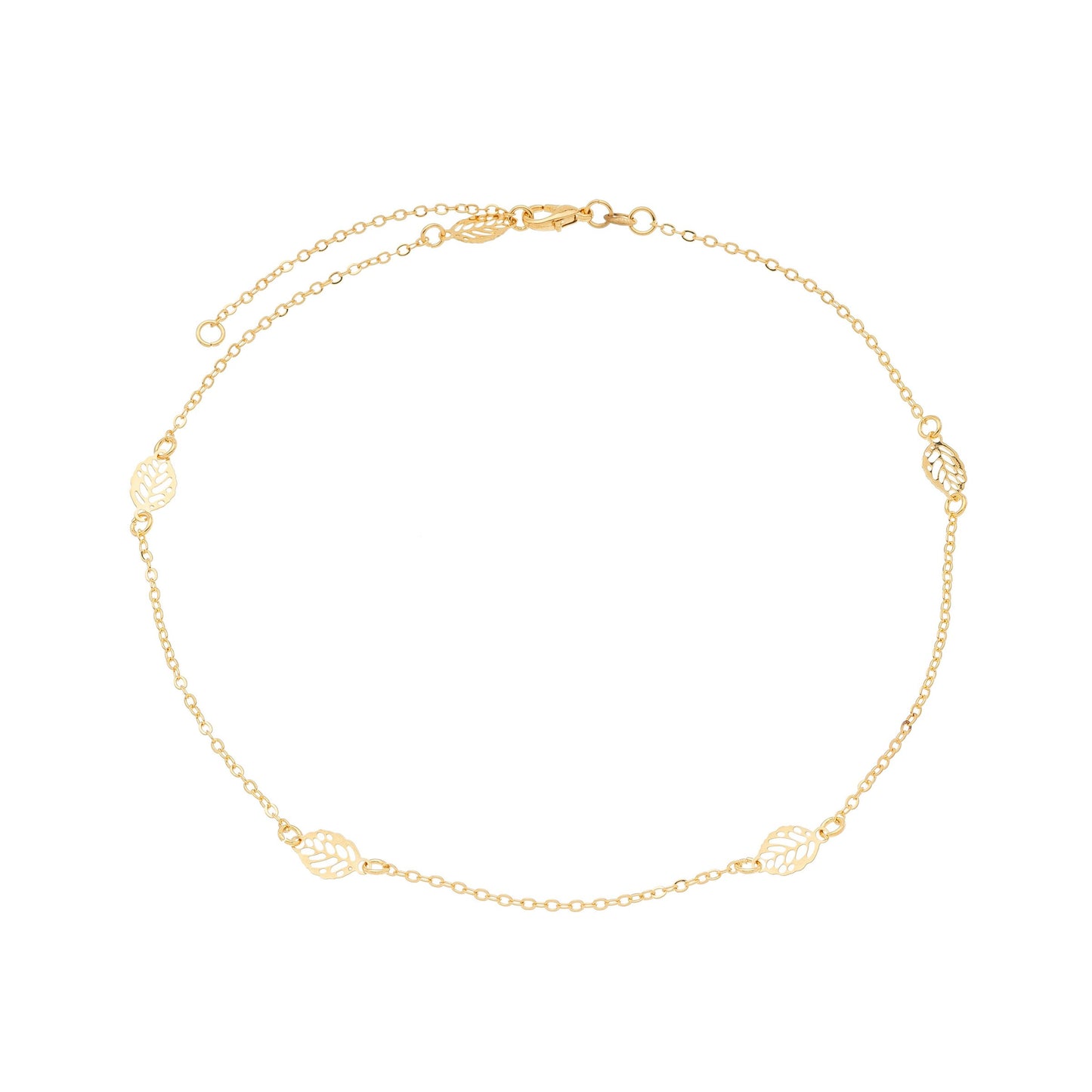 Choker de folhas banhada a ouro 18k