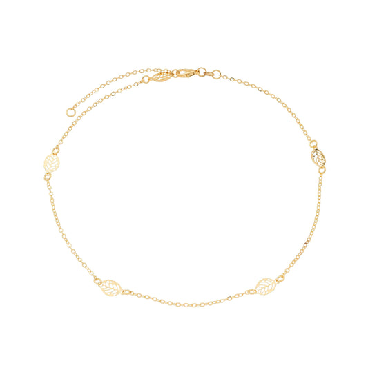 Choker de folhas banhada a ouro 18k