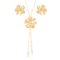 Conjunto de flor com pedra no meio banhado a ouro 18k - Biju & Cia.