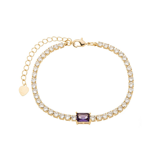 Pulseira riviera com pedra banhada a ouro 18k