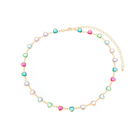 Gargantilha chocker corações banhada a ouro 18k - Biju & Cia.