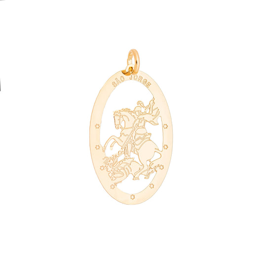 Pingente de São Jorge banhado a ouro 18k - Biju & Cia.