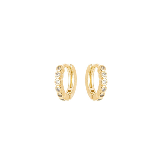 Argolinha articulada com zirconias banhada a ouro 18k - Biju & Cia.