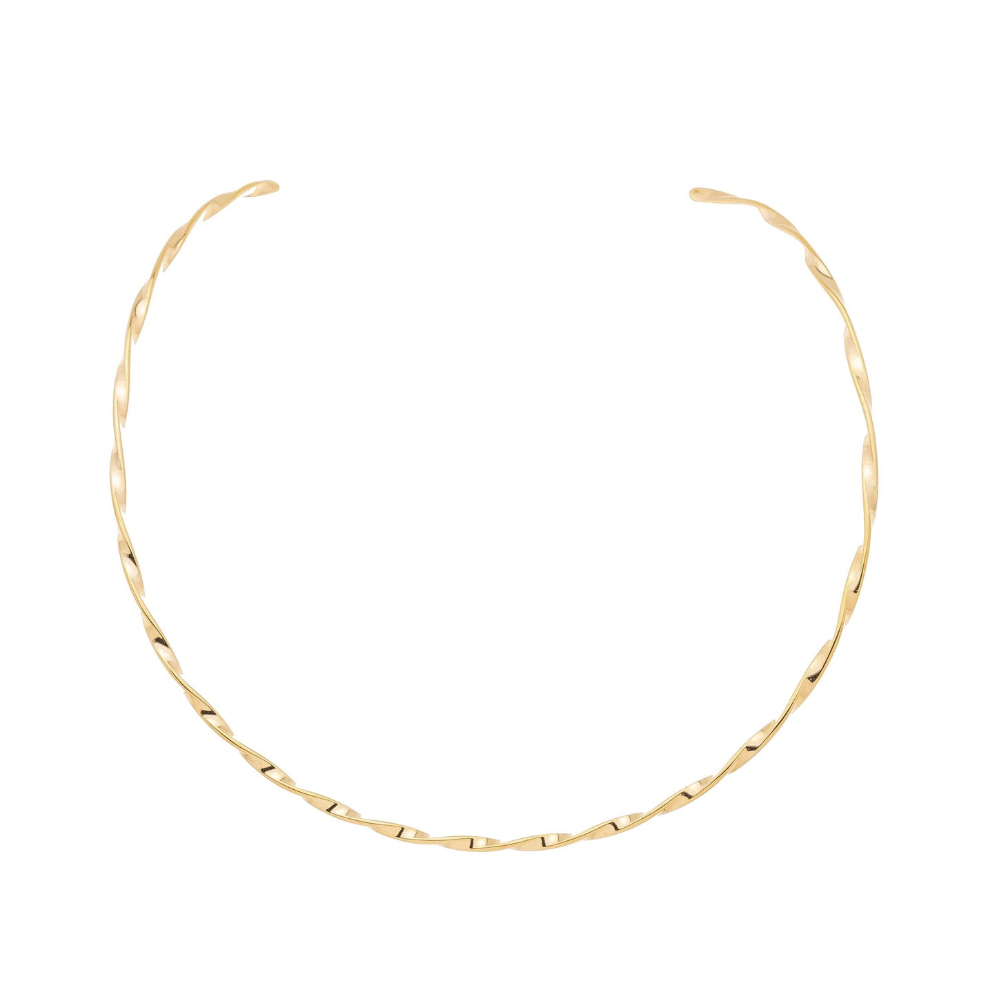 Choker com aro torcido banhado a ouro 18k - Biju & Cia.