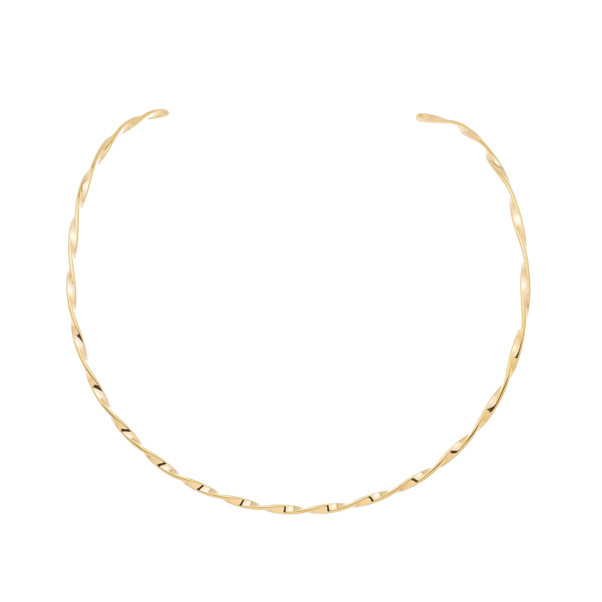 Choker com aro torcido banhado a ouro 18k - Biju & Cia.