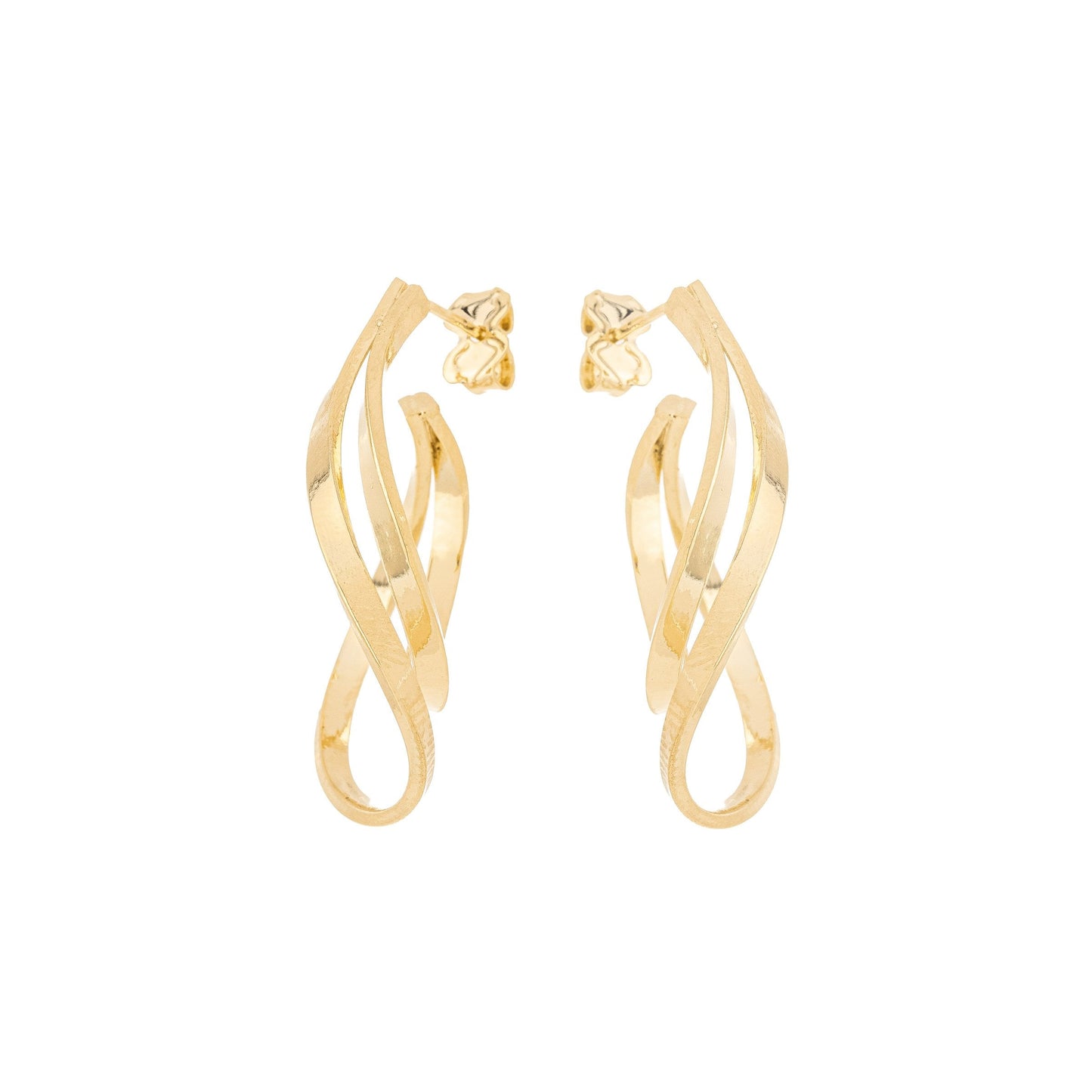 Brinco de argola trabalhada banhado a ouro 18k - Biju & Cia.