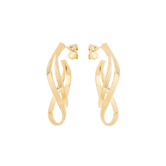 Brinco de argola trabalhada banhado a ouro 18k - Biju & Cia.