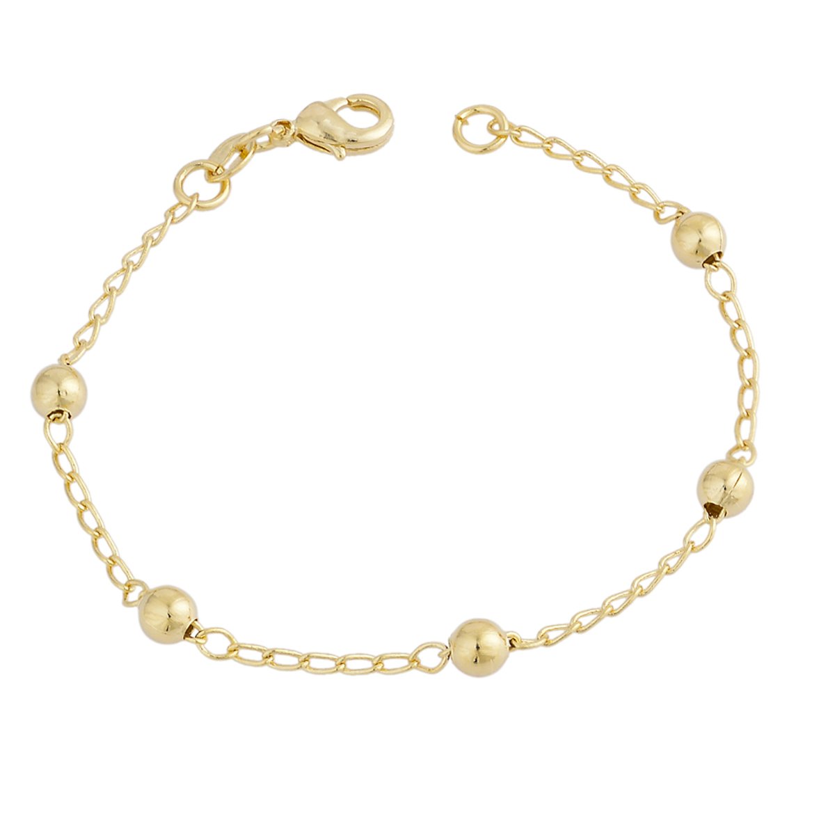 Pulseira infantil de bola de 3,5mm banhada a ouro 18k - Biju & Cia.
