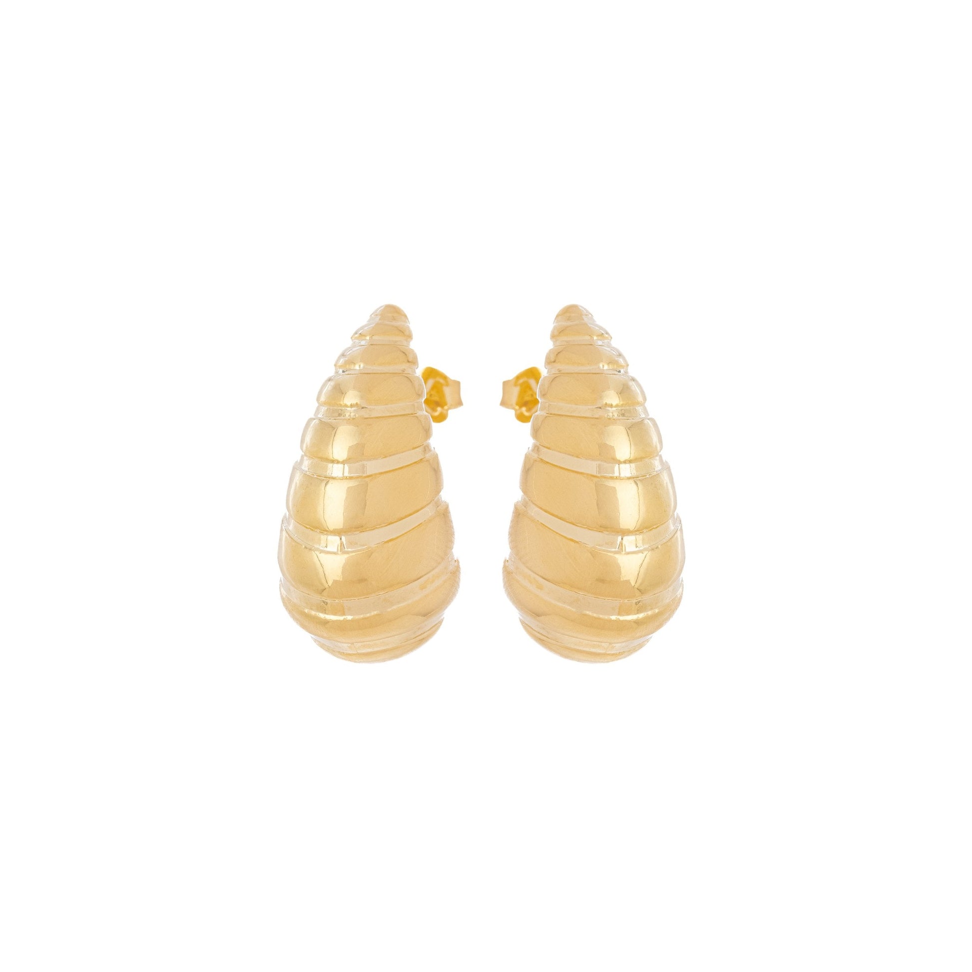 Brinco de gota trabalhada banhado a ouro 18k - Biju & Cia.