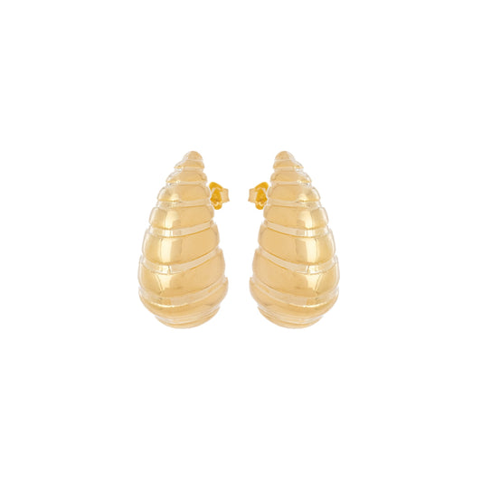 Brinco de gota trabalhada banhado a ouro 18k - Biju & Cia.