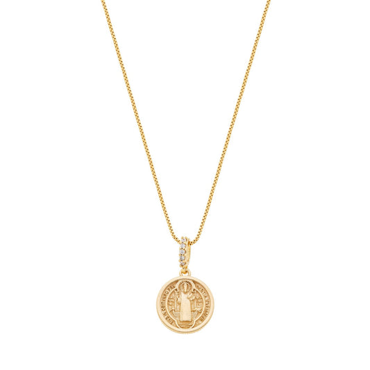 Gargantilha são bento banhada a ouro 18k - Biju & Cia.