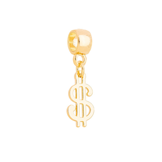 Berloque de cifrão banhado a ouro 18k - Biju & Cia.