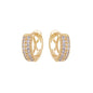 Brinco de argola articulada com 2 fileiras de zircônias banhado a ouro 18k - Biju & Cia.