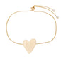 Pulseira regulável com coração banhada a ouro 18k