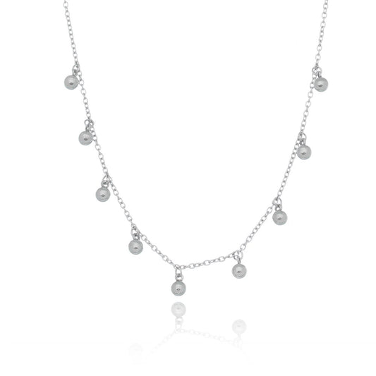 Gargantilha choker bolinha em aço inox - Biju & Cia.