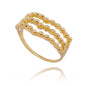 Anel de 3 fios de bolinhas banhado a ouro 18k