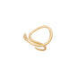 Anel oval regulável banhado a ouro 18k