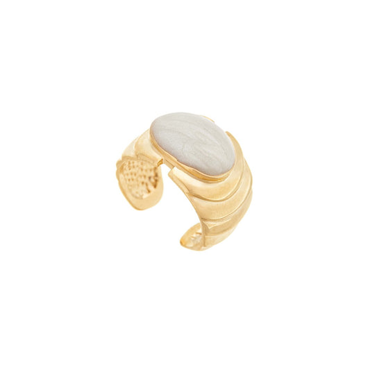Anel regulável esmaltado banhado a ouro 18k - Biju & Cia.