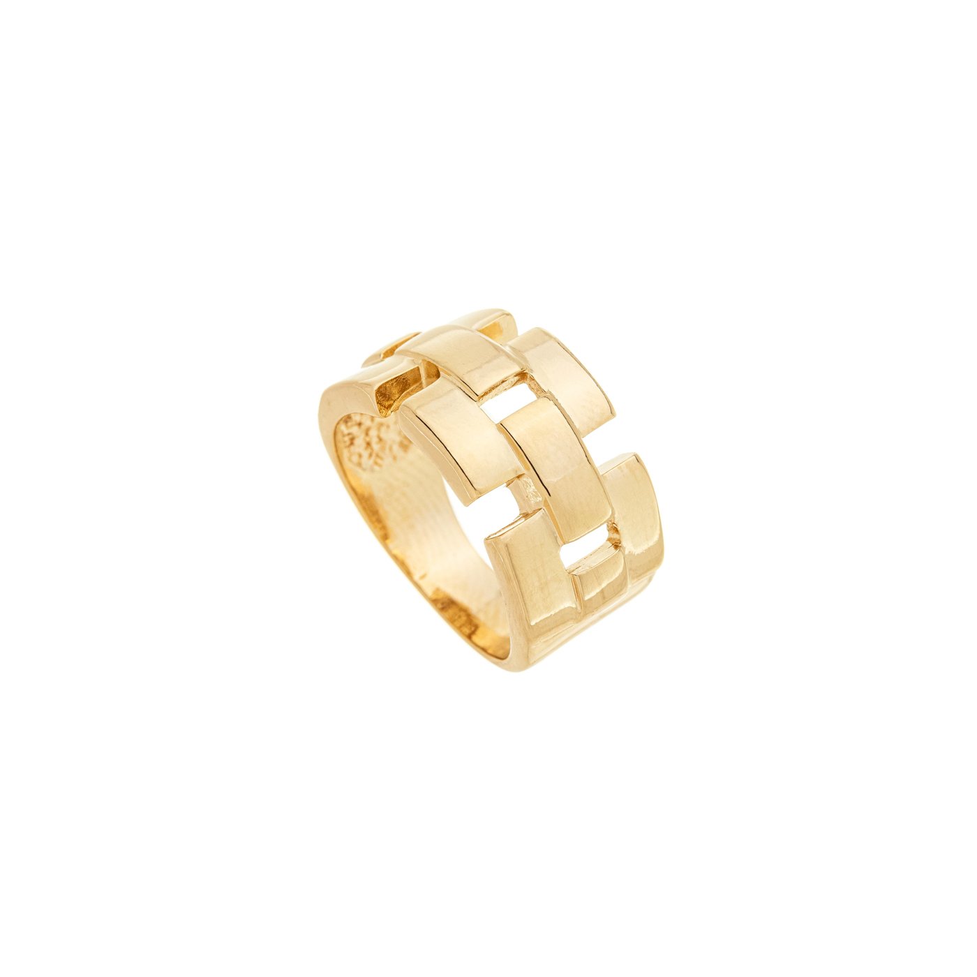 Anel liso quadrado banhado a ouro 18k - Biju & Cia.