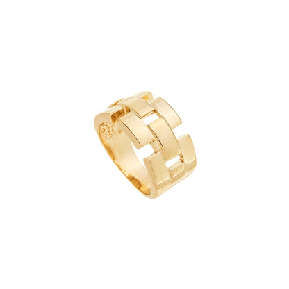 Anel liso quadrado banhado a ouro 18k - Biju & Cia.