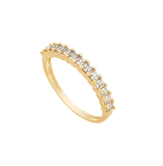 Anel aparador com zircônias banhado a ouro 18k - Biju & Cia.