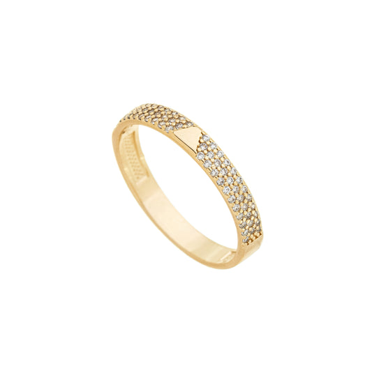 Anel cravejado banhado a ouro 18k - Biju & Cia.