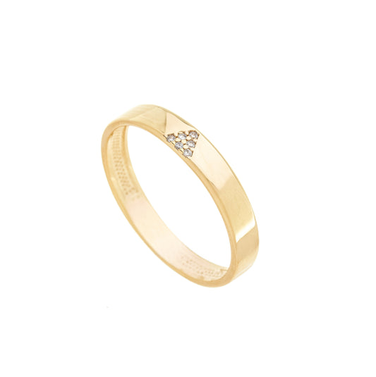 Anel com triângulo de zircônia banhado a ouro 18k - Biju & Cia.