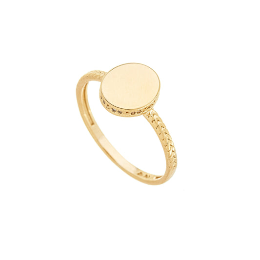 Anel oval com zircônias na laterais banhado a ouro 18k - Biju & Cia.