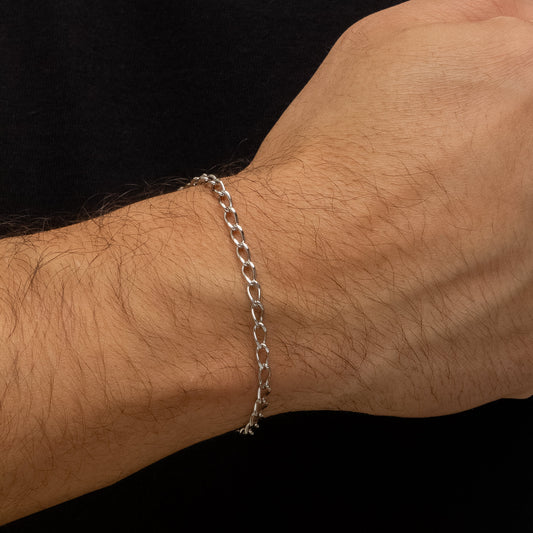 Pulseira masculina em aço inox