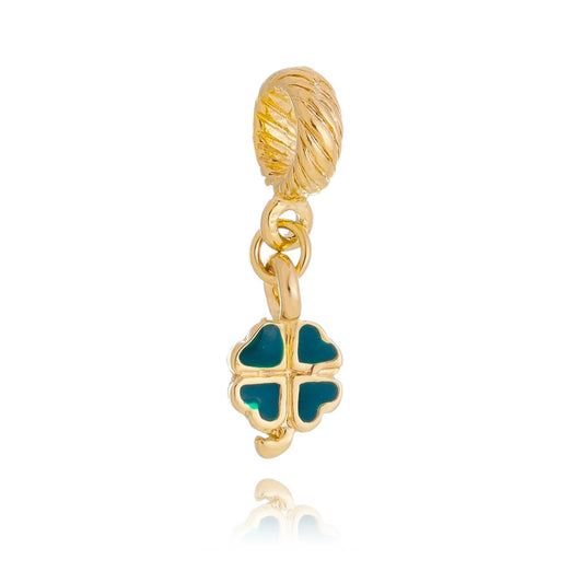 Berloque trevo banhado a ouro 18k