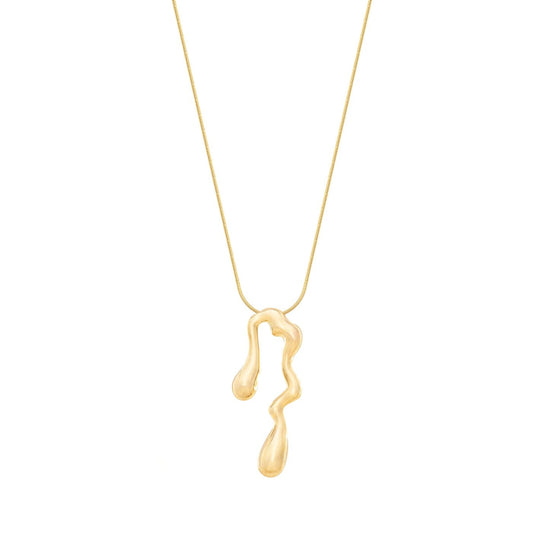 Colar orgânico banhado a ouro 18k