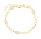 Pulseira pérolas ovais banhada a ouro 18k