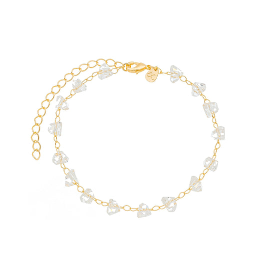 Pulseira com cristais banhada a ouro 18k - Biju & Cia.