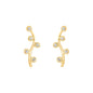 Brinco curvado com zircônias banhado a ouro 18k - Biju & Cia.