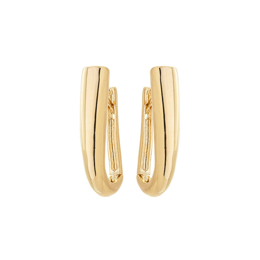 Argola articulada lisa banhada a ouro 18k