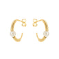 Brinco de argola com pérola banhado a ouro 18k - Biju & Cia.