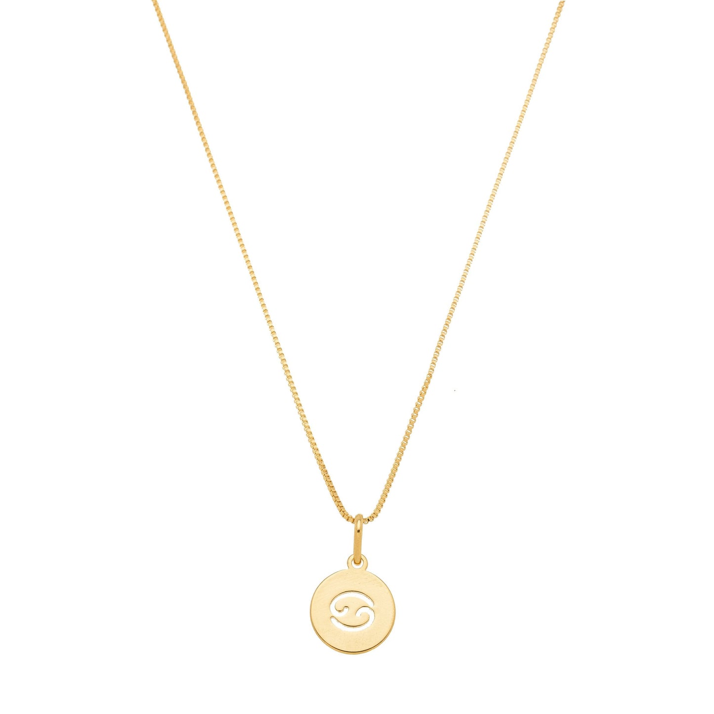 Gargantilha com pingente redondo de signos banhada a ouro 18k - Biju & Cia.